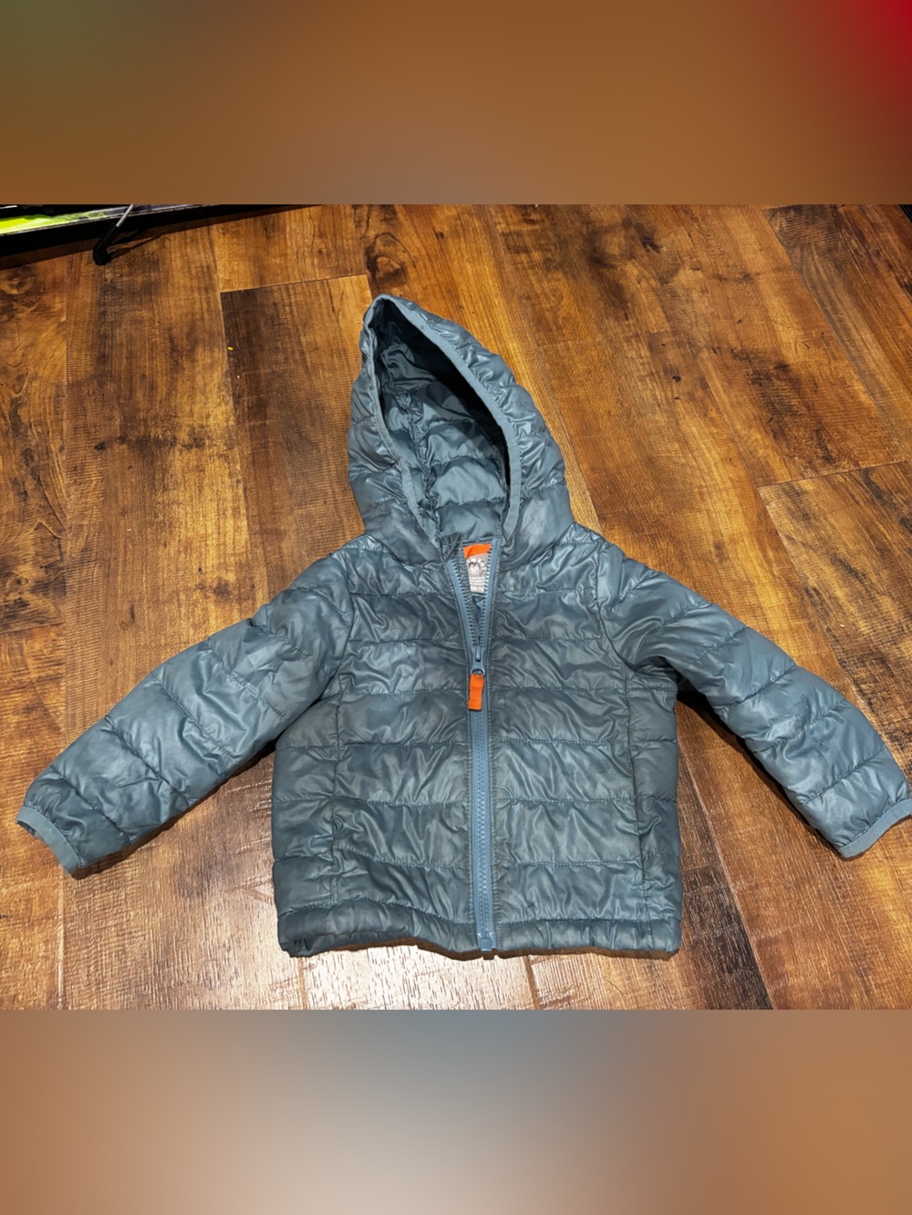 Primary Lightweight Hooded Puffer Jacket - Slate Gray